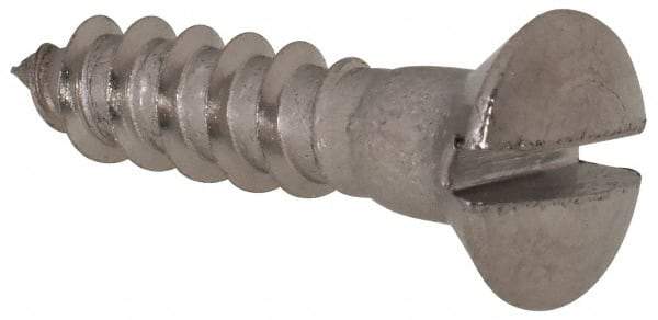 Value Collection - #8, 3/4" Length Under Head, Slotted Drive, Oval Head Wood Screw - Stainless Steel, Grade 18-8 - USA Tool & Supply