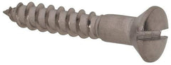 Value Collection - #8, 1" Length Under Head, Slotted Drive, Oval Head Wood Screw - Stainless Steel, Grade 18-8 - USA Tool & Supply