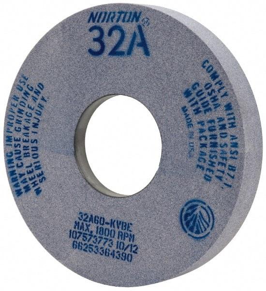Norton - 14" Diam x 5" Hole x 2" Thick, K Hardness, 60 Grit Surface Grinding Wheel - Aluminum Oxide, Type 5, Medium Grade, 1,800 Max RPM, Vitrified Bond, One-Side Recess - USA Tool & Supply