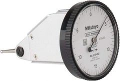 Mitutoyo - 0.03 Inch Range, 0.0005 Inch Dial Graduation, Vertical Dial Test Indicator - 1.5748 Inch White Dial, 0-15-0 Dial Reading, Accurate to 0.0005 Inch - USA Tool & Supply