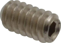 Value Collection - #6-32 UNC, 1/4" OAL, Cup Point Set Screw - Grade 316 Stainless Steel, 1/16" Key - USA Tool & Supply