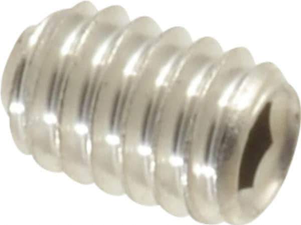 Value Collection - #8-32 UNC, 1/4" OAL, Cup Point Set Screw - Grade 316 Stainless Steel, 5/64" Key - USA Tool & Supply
