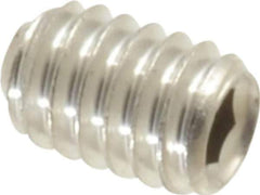 Value Collection - #8-32 UNC, 1/4" OAL, Cup Point Set Screw - Grade 316 Stainless Steel, 5/64" Key - USA Tool & Supply