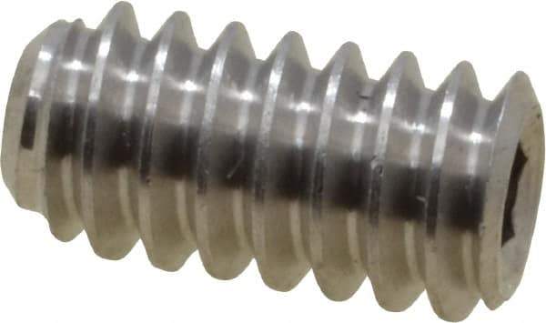 Value Collection - #10-24 UNC, 3/8" OAL, Cup Point Set Screw - Grade 316 Stainless Steel, 3/32" Key - USA Tool & Supply
