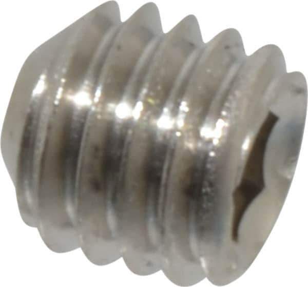 Value Collection - #10-32 UNF, 3/16" OAL, Cup Point Set Screw - Grade 316 Stainless Steel, 3/32" Key - USA Tool & Supply