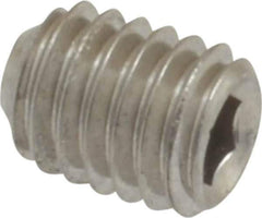 Value Collection - #10-32 UNF, 1/4" OAL, Cup Point Set Screw - Grade 316 Stainless Steel, 3/32" Key - USA Tool & Supply