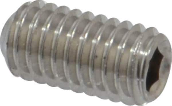 Value Collection - #10-32 UNF, 3/8" OAL, Cup Point Set Screw - Grade 316 Stainless Steel, 3/32" Key - USA Tool & Supply