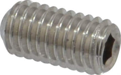 Value Collection - #10-32 UNF, 3/8" OAL, Cup Point Set Screw - Grade 316 Stainless Steel, 3/32" Key - USA Tool & Supply