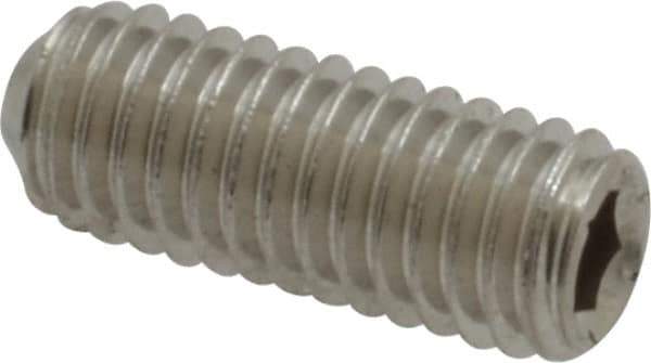Value Collection - #10-32 UNF, 1/2" OAL, Cup Point Set Screw - Grade 316 Stainless Steel, 3/32" Key - USA Tool & Supply