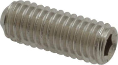 Value Collection - #10-32 UNF, 1/2" OAL, Cup Point Set Screw - Grade 316 Stainless Steel, 3/32" Key - USA Tool & Supply