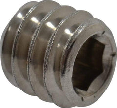 Value Collection - 1/4-20 UNC, 1/4" OAL, Cup Point Set Screw - Grade 316 Stainless Steel, 1/8" Key - USA Tool & Supply