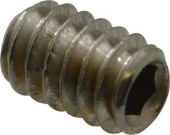 Value Collection - 1/4-20 UNC, 3/8" OAL, Cup Point Set Screw - Grade 316 Stainless Steel, 1/8" Key - USA Tool & Supply