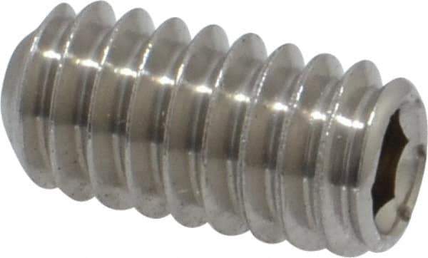 Value Collection - 1/4-20 UNC, 1/2" OAL, Cup Point Set Screw - Grade 316 Stainless Steel, 1/8" Key - USA Tool & Supply