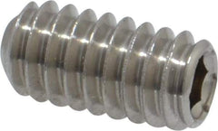 Value Collection - 1/4-20 UNC, 1/2" OAL, Cup Point Set Screw - Grade 316 Stainless Steel, 1/8" Key - USA Tool & Supply