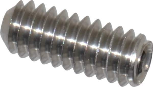 Value Collection - 1/4-20 UNC, 5/8" OAL, Cup Point Set Screw - Grade 316 Stainless Steel, 1/8" Key - USA Tool & Supply