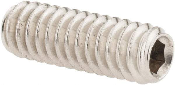 Value Collection - 1/4-20 UNC, 3/4" OAL, Cup Point Set Screw - Grade 316 Stainless Steel, 1/8" Key - USA Tool & Supply