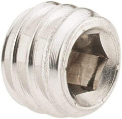 Value Collection - 5/16-18 UNC, 1/4" OAL, Cup Point Set Screw - Grade 316 Stainless Steel, 3/32" Key - USA Tool & Supply