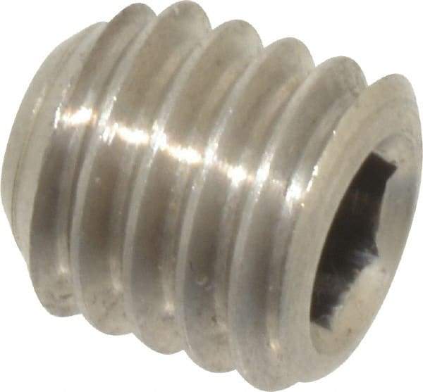 Value Collection - 3/8-16 UNC, 3/8" OAL, Cup Point Set Screw - Grade 316 Stainless Steel, 3/16" Key - USA Tool & Supply