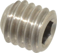 Value Collection - 3/8-16 UNC, 3/8" OAL, Cup Point Set Screw - Grade 316 Stainless Steel, 3/16" Key - USA Tool & Supply
