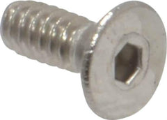 Value Collection - #4-40 UNC Hex Socket Drive, 82° Flat Screw - Grade 18-8 Stainless Steel, 5/16" OAL - USA Tool & Supply
