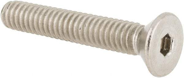 Value Collection - #8-32 UNC Hex Socket Drive, 82° Flat Screw - Grade 18-8 Stainless Steel, 1" OAL - USA Tool & Supply
