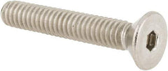 Value Collection - #8-32 UNC Hex Socket Drive, 82° Flat Screw - Grade 18-8 Stainless Steel, 1" OAL - USA Tool & Supply