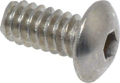 Value Collection - #4-40 UNC Hex Socket Drive, Button Screw - Grade 18-8 Stainless Steel, Uncoated, Fully Threaded, 1/4" Length Under Head - USA Tool & Supply