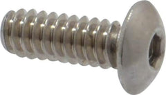 Value Collection - #4-40 UNC Hex Socket Drive, Button Screw - Grade 18-8 Stainless Steel, Uncoated, Fully Threaded, 5/16" Length Under Head - USA Tool & Supply