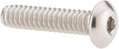 Value Collection - #4-40 UNC Hex Socket Drive, Button Screw - Grade 18-8 Stainless Steel, Uncoated, Fully Threaded, 1/2" Length Under Head - USA Tool & Supply