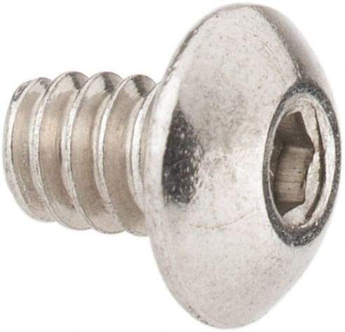 Value Collection - #6-32 UNC Hex Socket Drive, Button Screw - Grade 18-8 Stainless Steel, Uncoated, Fully Threaded, 3/16" Length Under Head - USA Tool & Supply