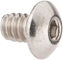 Value Collection - #6-32 UNC Hex Socket Drive, Button Screw - Grade 18-8 Stainless Steel, Uncoated, Fully Threaded, 3/16" Length Under Head - USA Tool & Supply