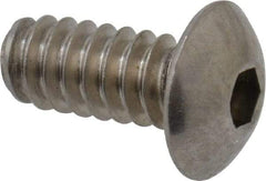 Value Collection - #6-32 UNC Hex Socket Drive, Button Screw - Grade 18-8 Stainless Steel, Uncoated, Fully Threaded, 5/16" Length Under Head - USA Tool & Supply