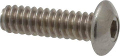 Value Collection - #6-32 UNC Hex Socket Drive, Button Screw - Grade 18-8 Stainless Steel, Uncoated, Fully Threaded, 1/2" Length Under Head - USA Tool & Supply