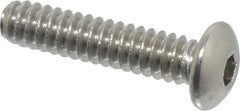 Value Collection - #6-32 UNC Hex Socket Drive, Button Screw - Grade 18-8 Stainless Steel, Uncoated, Fully Threaded, 5/8" Length Under Head - USA Tool & Supply