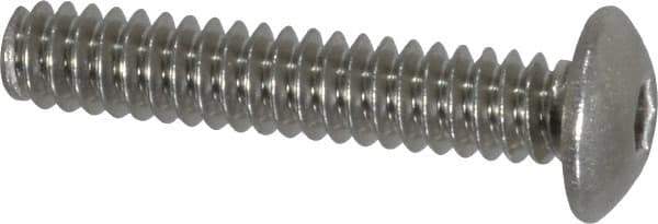 Value Collection - #6-32 UNC Hex Socket Drive, Button Screw - Grade 18-8 Stainless Steel, Uncoated, Fully Threaded, 3/4" Length Under Head - USA Tool & Supply