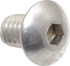Value Collection - #8-32 UNC Hex Socket Drive, Button Screw - Grade 18-8 Stainless Steel, Uncoated, Fully Threaded, 1/4" Length Under Head - USA Tool & Supply