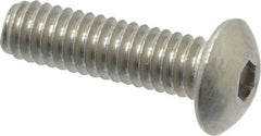 Value Collection - #8-32 UNC Hex Socket Drive, Button Screw - Grade 18-8 Stainless Steel, Uncoated, Fully Threaded, 5/8" Length Under Head - USA Tool & Supply