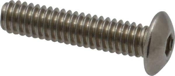 Value Collection - #8-32 UNC Hex Socket Drive, Button Screw - Grade 18-8 Stainless Steel, Uncoated, Fully Threaded, 3/4" Length Under Head - USA Tool & Supply