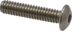 Value Collection - #8-32 UNC Hex Socket Drive, Button Screw - Grade 18-8 Stainless Steel, Uncoated, Fully Threaded, 3/4" Length Under Head - USA Tool & Supply