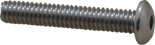 Value Collection - #8-32 UNC Hex Socket Drive, Button Screw - Grade 18-8 Stainless Steel, Uncoated, Fully Threaded, 1" Length Under Head - USA Tool & Supply