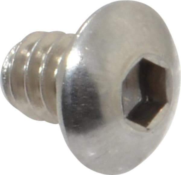 Value Collection - #10-24 UNC Hex Socket Drive, Button Screw - Grade 18-8 Stainless Steel, Uncoated, Fully Threaded, 1/4" Length Under Head - USA Tool & Supply
