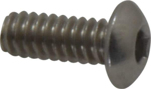 Value Collection - #10-24 UNC Hex Socket Drive, Button Screw - Grade 18-8 Stainless Steel, Uncoated, Fully Threaded, 1/2" Length Under Head - USA Tool & Supply