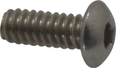 Value Collection - #10-24 UNC Hex Socket Drive, Button Screw - Grade 18-8 Stainless Steel, Uncoated, Fully Threaded, 1/2" Length Under Head - USA Tool & Supply