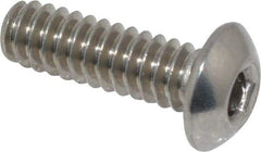 Value Collection - #10-24 UNC Hex Socket Drive, Button Screw - Grade 18-8 Stainless Steel, Uncoated, Fully Threaded, 5/8" Length Under Head - USA Tool & Supply