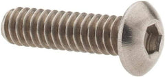 Value Collection - #10-24 UNC Hex Socket Drive, Button Screw - Grade 18-8 Stainless Steel, Uncoated, Fully Threaded, 3/4" Length Under Head - USA Tool & Supply