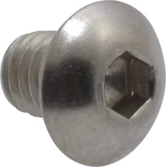 Value Collection - #10-32 UNF Hex Socket Drive, Button Screw - Grade 18-8 Stainless Steel, Uncoated, Fully Threaded, 1/4" Length Under Head - USA Tool & Supply