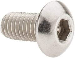 Value Collection - #10-32 UNF Hex Socket Drive, Button Screw - Grade 18-8 Stainless Steel, Uncoated, Fully Threaded, 3/8" Length Under Head - USA Tool & Supply