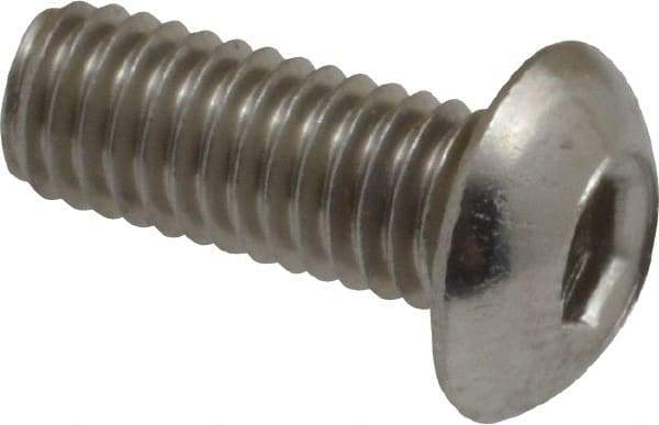 Value Collection - #10-32 UNF Hex Socket Drive, Button Screw - Grade 18-8 Stainless Steel, Uncoated, Fully Threaded, 1/2" Length Under Head - USA Tool & Supply