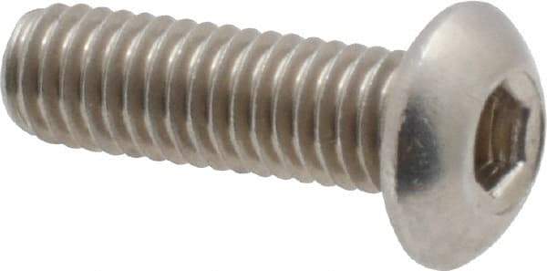 Value Collection - #10-32 UNF Hex Socket Drive, Button Screw - Grade 18-8 Stainless Steel, Uncoated, Fully Threaded, 5/8" Length Under Head - USA Tool & Supply
