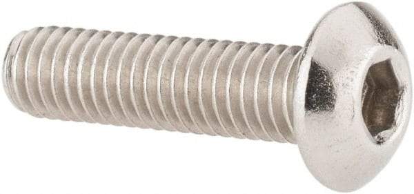 Value Collection - #10-32 UNF Hex Socket Drive, Button Screw - Grade 18-8 Stainless Steel, Uncoated, Fully Threaded, 3/4" Length Under Head - USA Tool & Supply